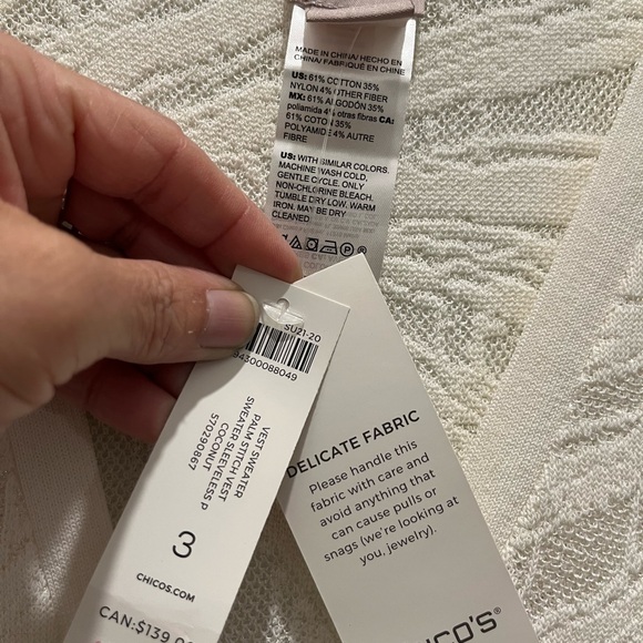 ❤️🤍❤️Chico's Ivory Textured Button-Front Midi Dress❤️🤍❤️ - Picture 2 of 5